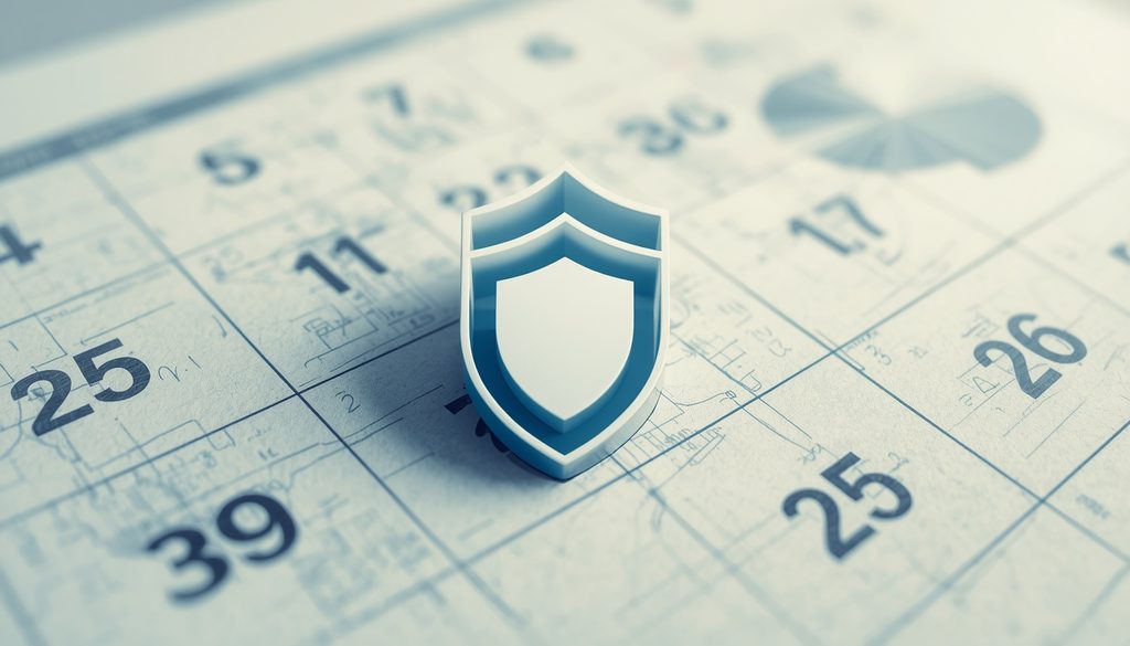 Shield icon overlaid on a calendar grid representing protected availability blocks