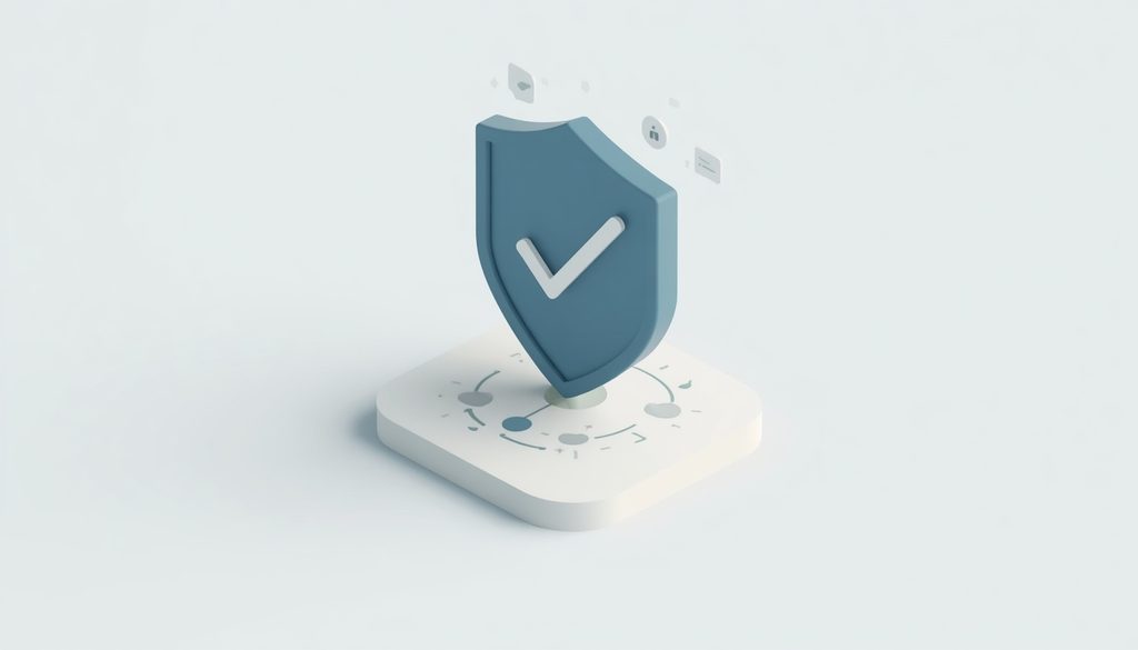 Shield and checkmark icon over a workflow diagram representing a safe automation rollout