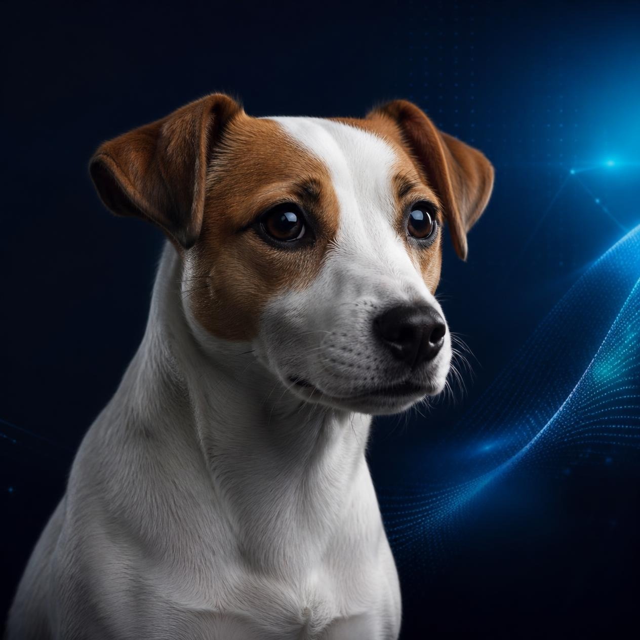 Ben, the Jack Russell risk management specialist on The Deskless Daily's board, in a calm close-up portrait.